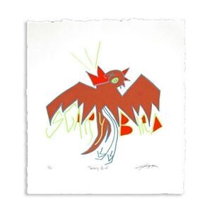 "Scary Bird" : 4 color screen print